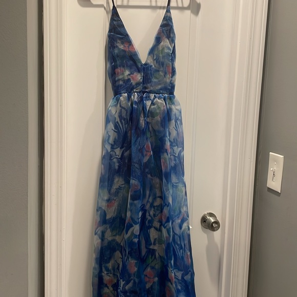 Lulu’s Bloom Wildly Navy Formal Maxi Dress NWT - Picture 3 of 7